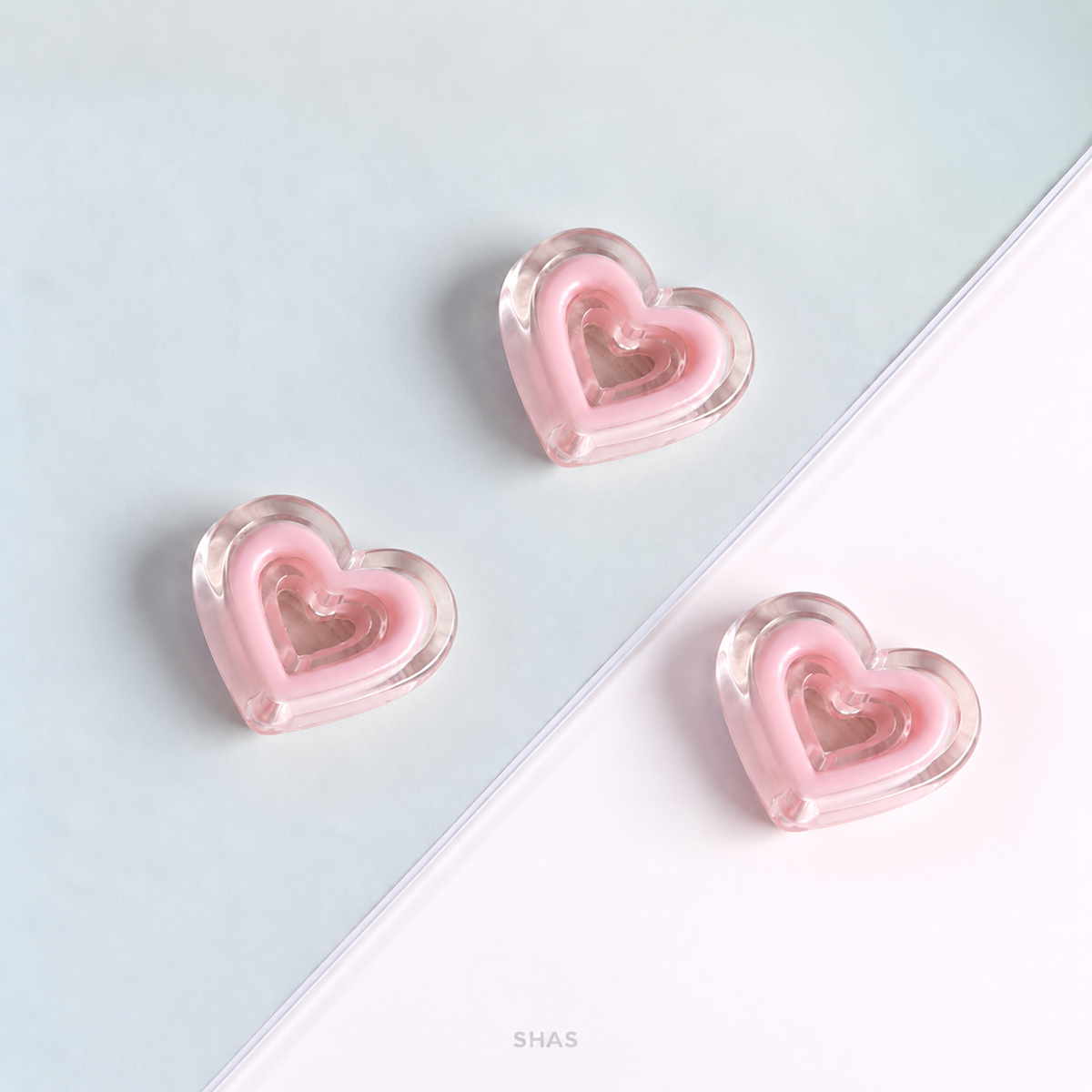 AB102 Transparent Heart Acrylic Bead ( 1 pc )