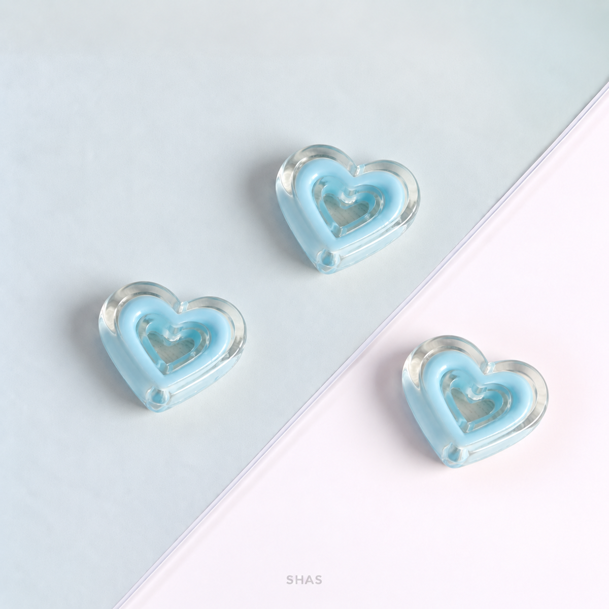 AB102 Transparent Heart Acrylic Bead ( 1 pc )