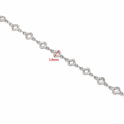 DIYS267 Clover Chain Silver ( 1 feet ) PVD Plated