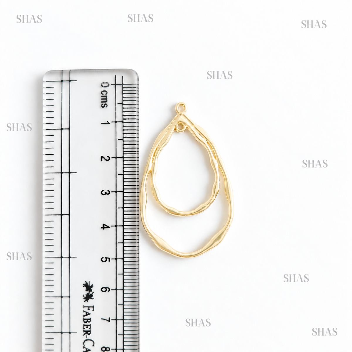 GPB07 Double Teardrop Bezel ( 1 pc ) 14k Gold