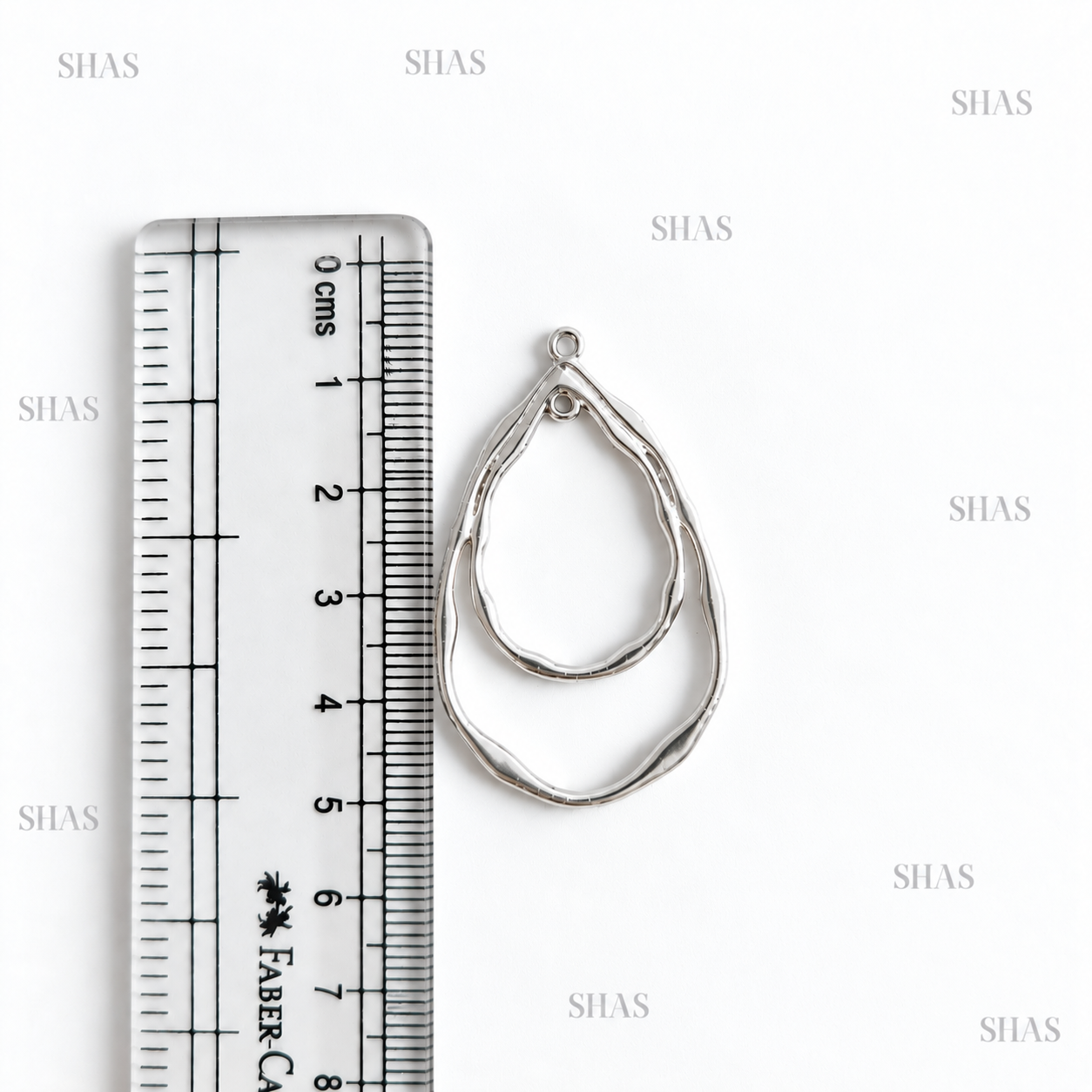 GPB08 Double Teardrop Bezel ( 1 pc ) Platinum
