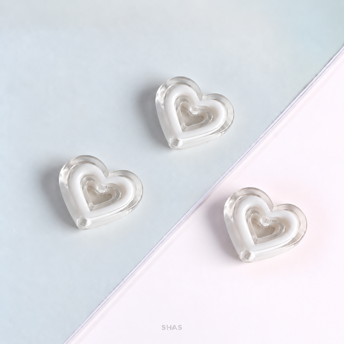 AB102 Transparent Heart Acrylic Bead ( 1 pc )