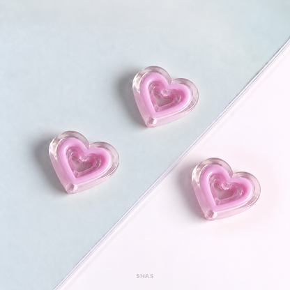 AB102 Transparent Heart Acrylic Bead ( 1 pc )