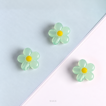 AB103 Transparent Jelly Flower Acrylic Bead ( 1 pc )