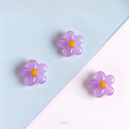 AB103 Transparent Jelly Flower Acrylic Bead ( 1 pc )