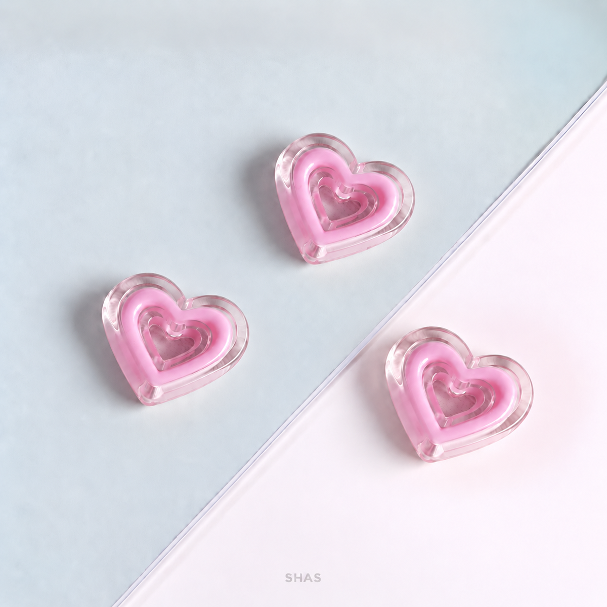 AB102 Transparent Heart Acrylic Bead ( 1 pc )