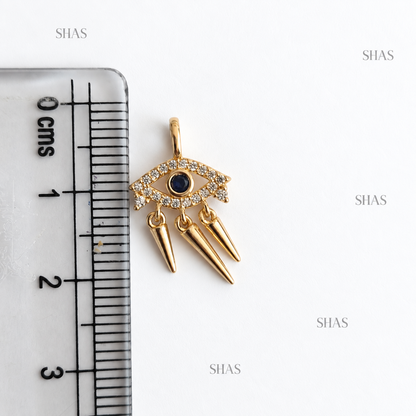 SC20R Evil Eye Hanging Zircon Charm ( 1 pc ) 18k Gold PVD Plated