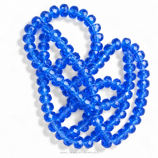 GB80K  Cobalt Blue Wheel Crystal Beads ( 1 pc ) AAA Quality