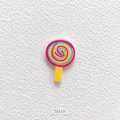 AB117B Swirl Lollipop Acrylic Cabochon ( 1 pc )