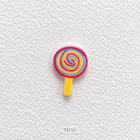 AB117B Swirl Lollipop Acrylic Cabochon ( 1 pc )