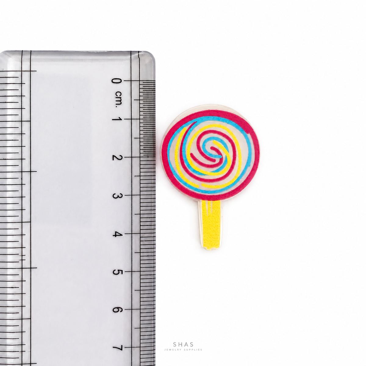 AB117B Swirl Lollipop Acrylic Cabochon ( 1 pc )