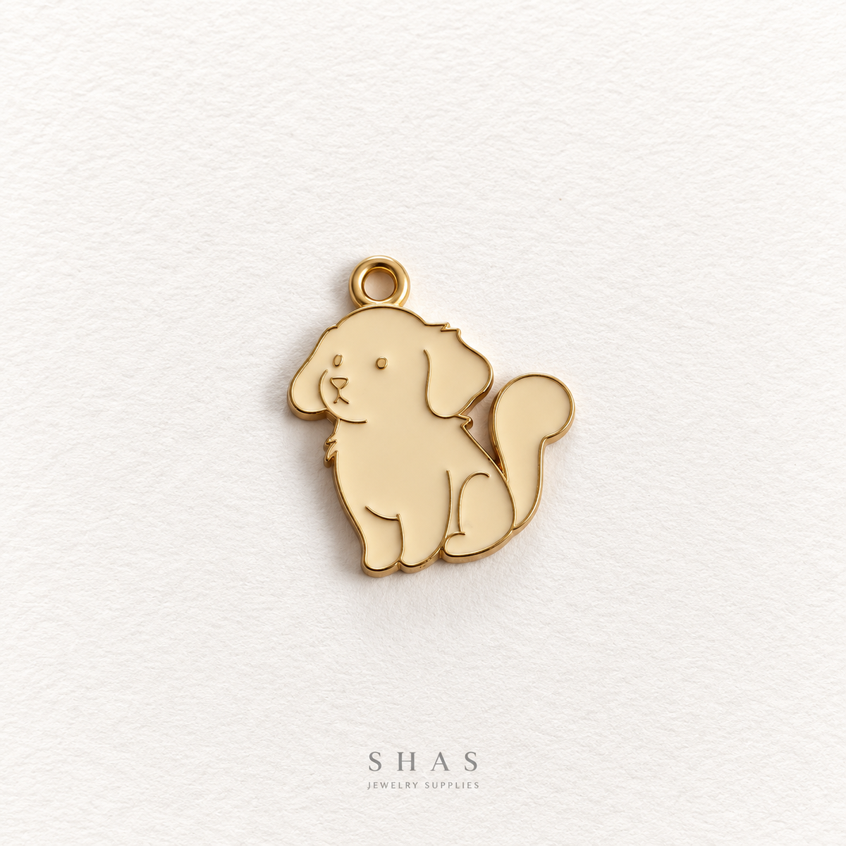 EC09V Cute Puppy Enamel Charm ( 1 pc ) High Quality Shine