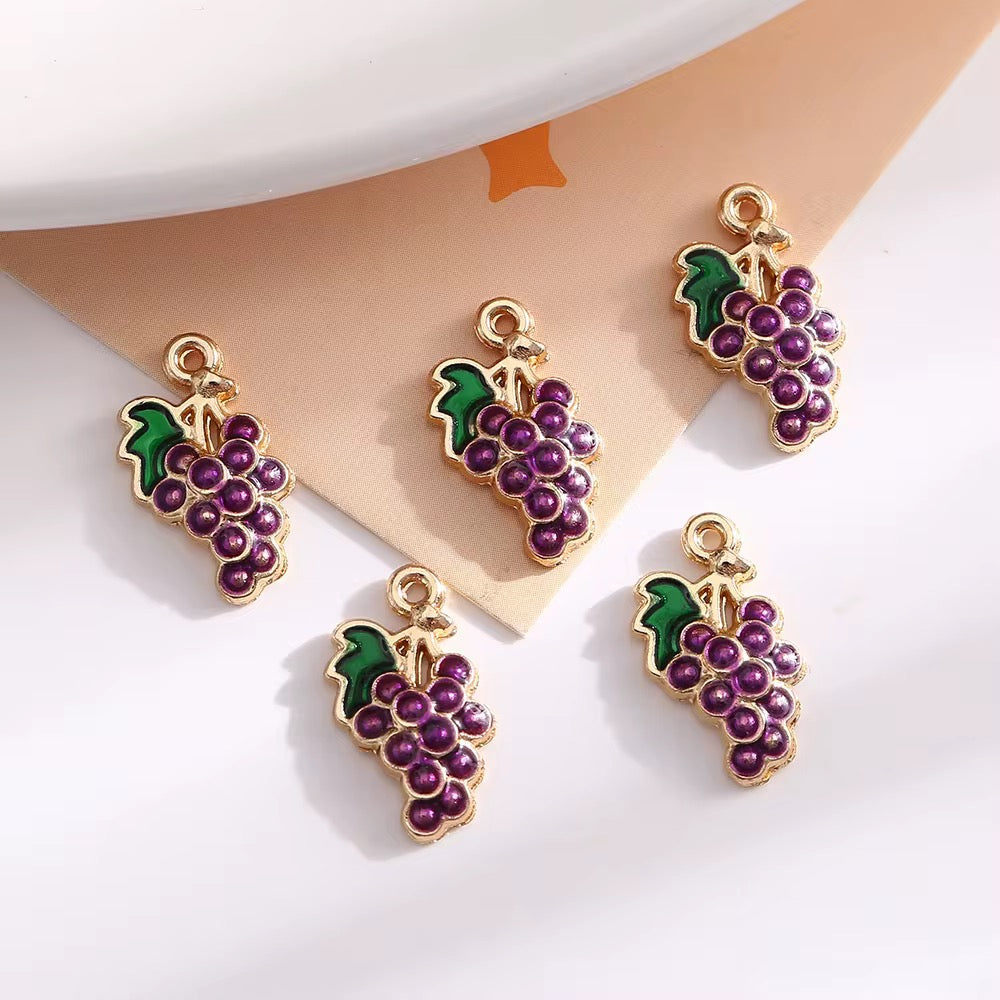 SS 2135 Grapes Fruit enamel charm ( 1 pc ) High quality shine