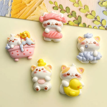 BBB 070 (a) Bubble bath Cat cartoon themed resin charm ( 1 pc ) with / without Hook