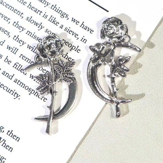 BBB 364 (a) Rose Moon Gothic charm Alloy Premium ( 1 pc ) Anti Tarnish ( 20*40 mm )