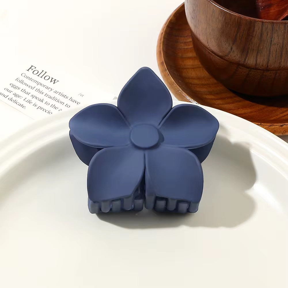 HA 15 (c) Dark Blue Mini Hawaii Floral Hair Claw Clip ( 1 pc )