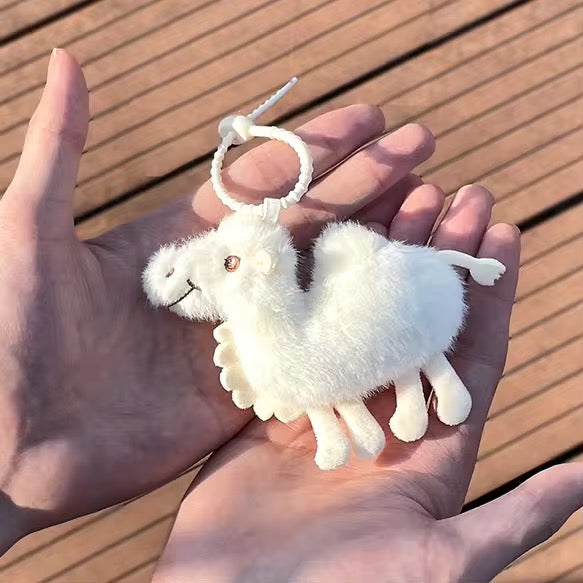 PK 19 Cute white Camel 3D Plush Toy Keychain ( 1 pc ) Imported Premium Quality ( 9:11 cm )