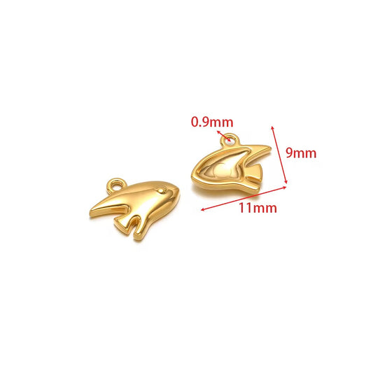SS 2990 Dory Fish Charm Tiny Sea Creature 18K Gold PVD plated stainless steel ( 1 piece ) Anti tarnish ( 11:9 mm )
