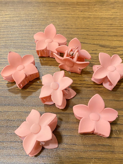 HA 15 (g) Pastel Pink Mini Hawaii Floral Hair Claw Clip ( 1 pc )