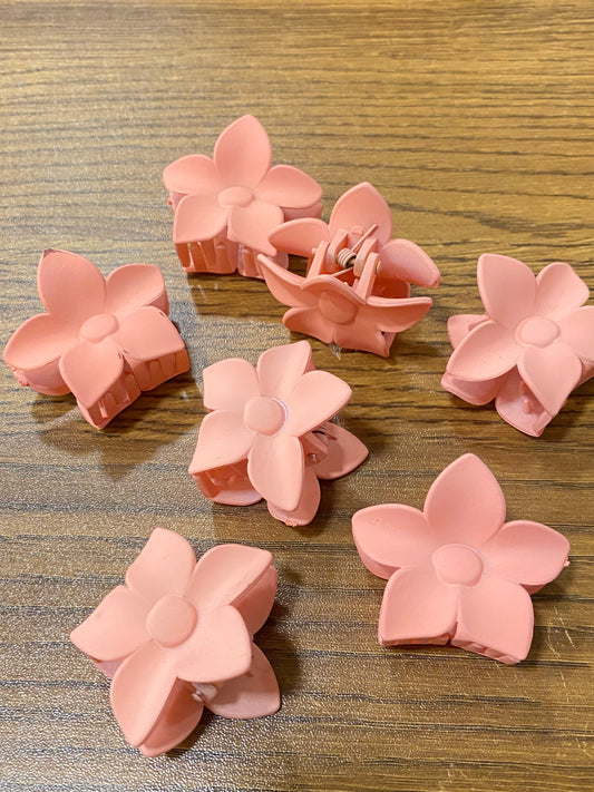 HA 15 (g) Pastel Pink Mini Hawaii Floral Hair Claw Clip ( 1 pc )