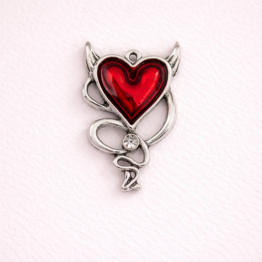 BBB 364 (f) Devil Heart Gothic Y2K charm Alloy Premium ( 1 pc ) Anti Tarnish ( 44:29 mm )