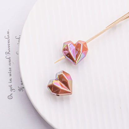 AB48 Heart 3D Acrylic bead ( 1 pc ) UV Plated ( 20:21 mm )