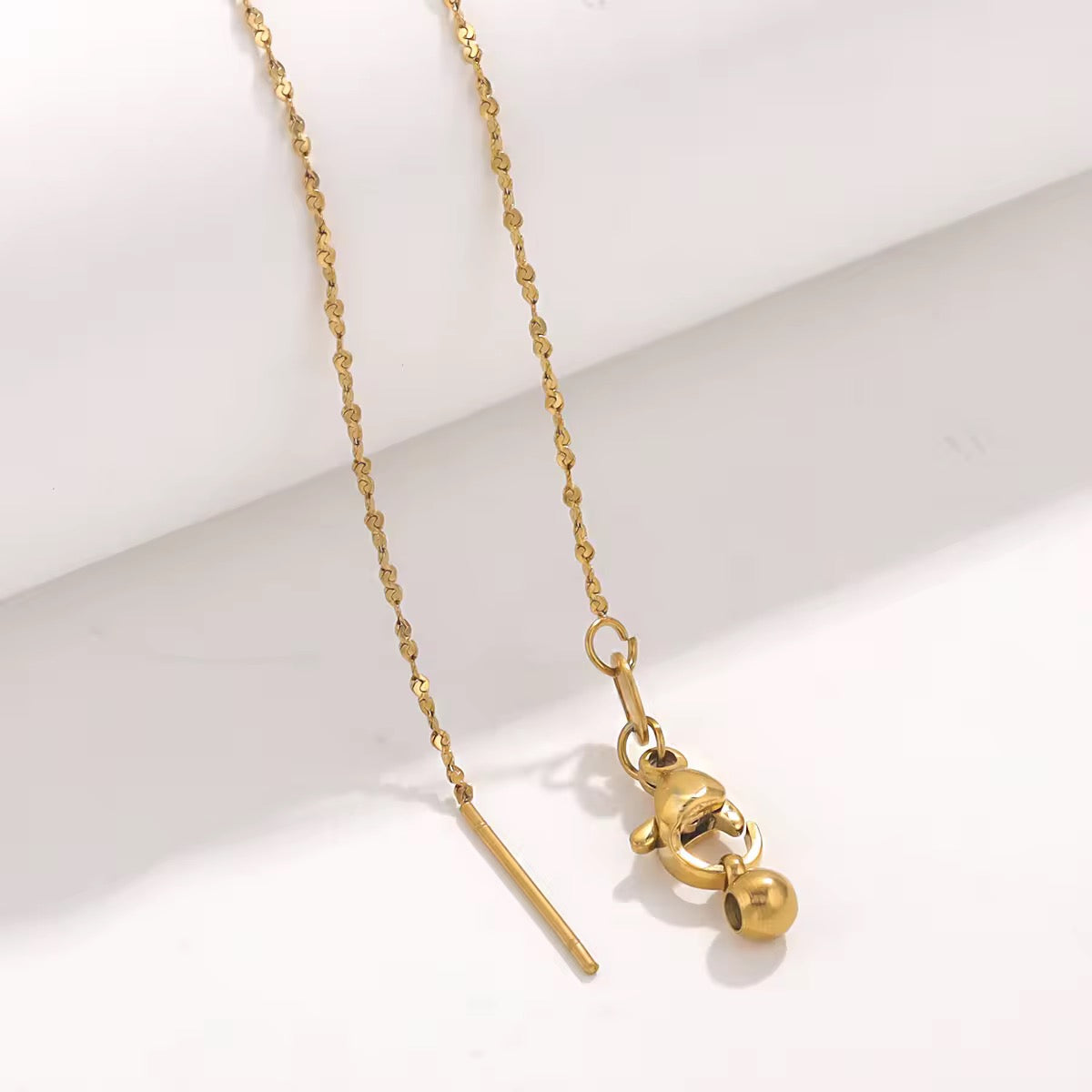Starry chain Stainless steel 18k gold plated ready chain with needle end ( 1 pc ) Anti tarnish