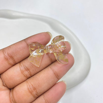 AB37 Bow colour splashed uv plated Acrylic bead ( 1 pc )