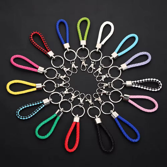 BBB 183 (h) Red and Black Clipper Keychain Vintage Leather - buckle keychain tag with Clasp ( 1 pc )