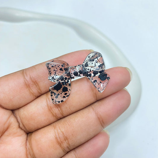 AC 1653 Bow colour splashed uv plated Acrylic bead ( 1 pc )