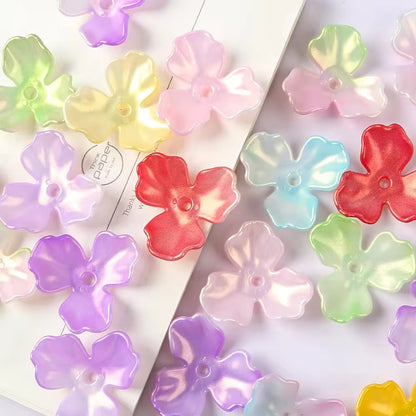 BBB 023 large petals gold plated luminous Acrylic bead cap ( 1 pc )