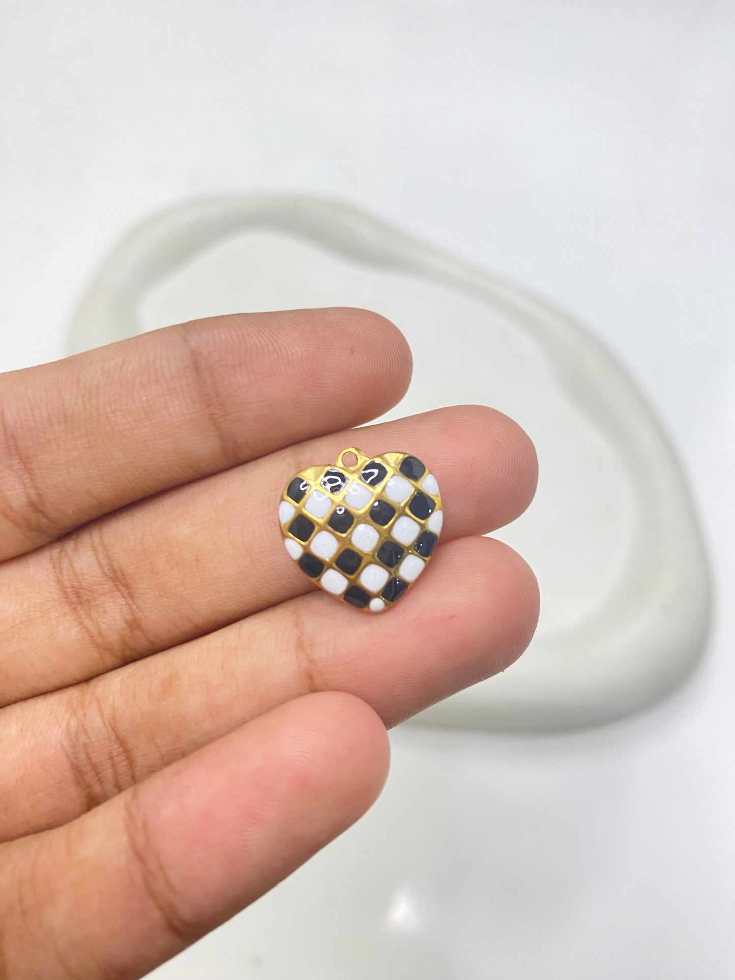 SS 2567 Heart charm 18k gold plated stainless steel ( 1 piece ) Anti tarnish