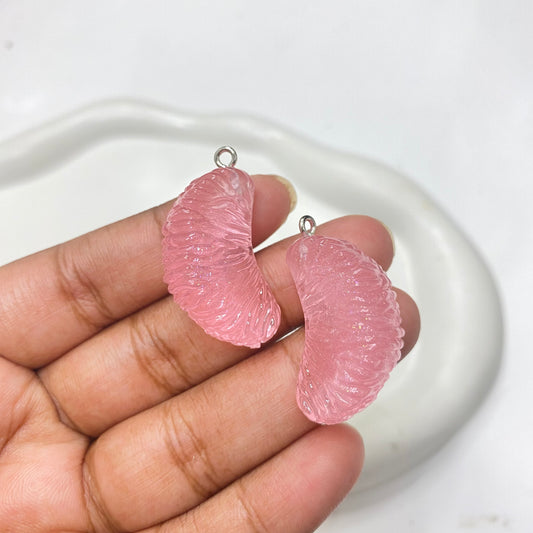 BBB 49 ( G ) light pink orange pulp fruit resin charm with hooks- per piece