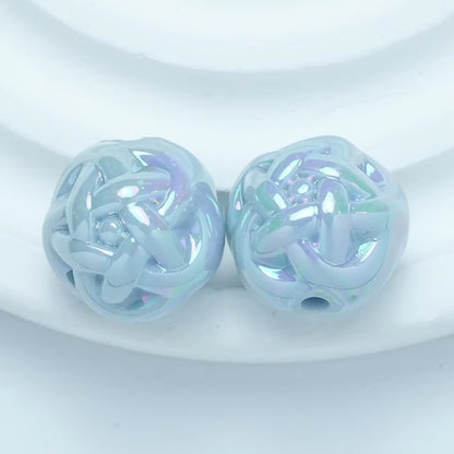 BBB 382 Yarn Ball Round Bead ( 1 pc ) UV plated Acrylic ( 16mm )