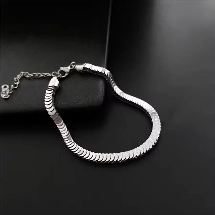 SJ 391 chunky style Fish scale bracelet - steel PVD plated stainless steel - Anti tarnish - Wholesale