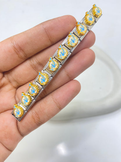 IC 29 Whale Italian charm bracelet - stainless steel ( 1 pc ) Anti tarnish