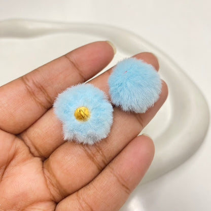 RM13Z light blue Fluffy Pom Pom with hook ( 1 pc )
