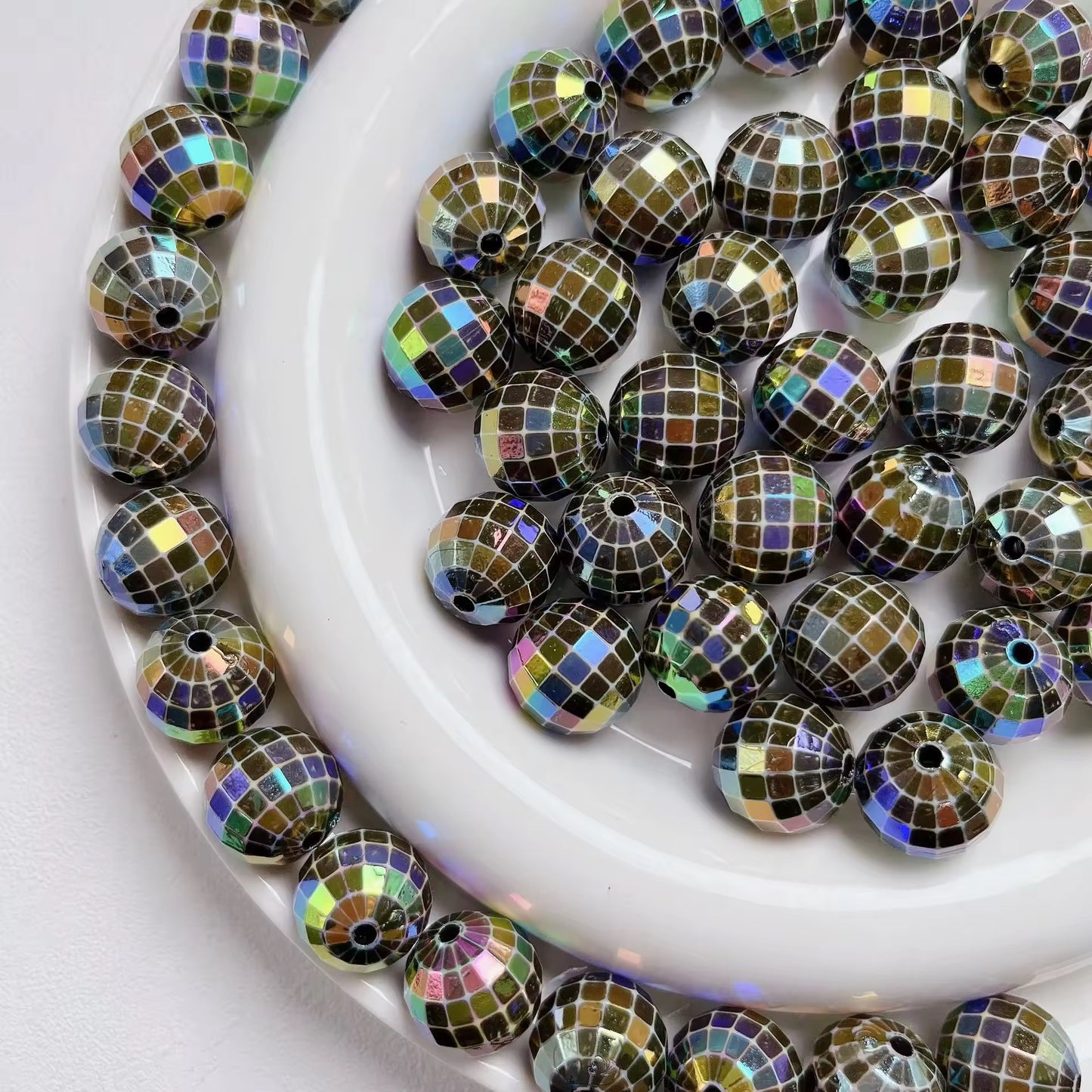 AB01 Disco Ball Luminous Bead ( 1 pc ) UV Plated Acrylic ( 16 mm )