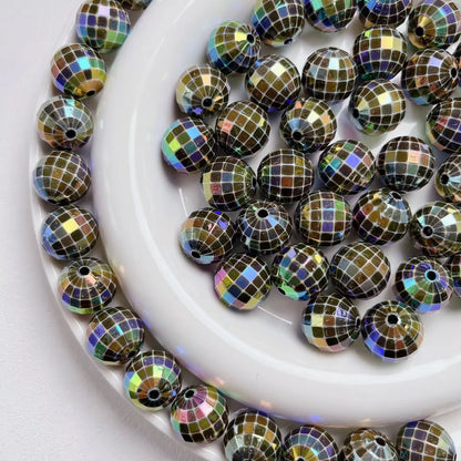 AB01 Disco Ball Luminous Bead ( 1 pc ) UV Plated Acrylic ( 16 mm )