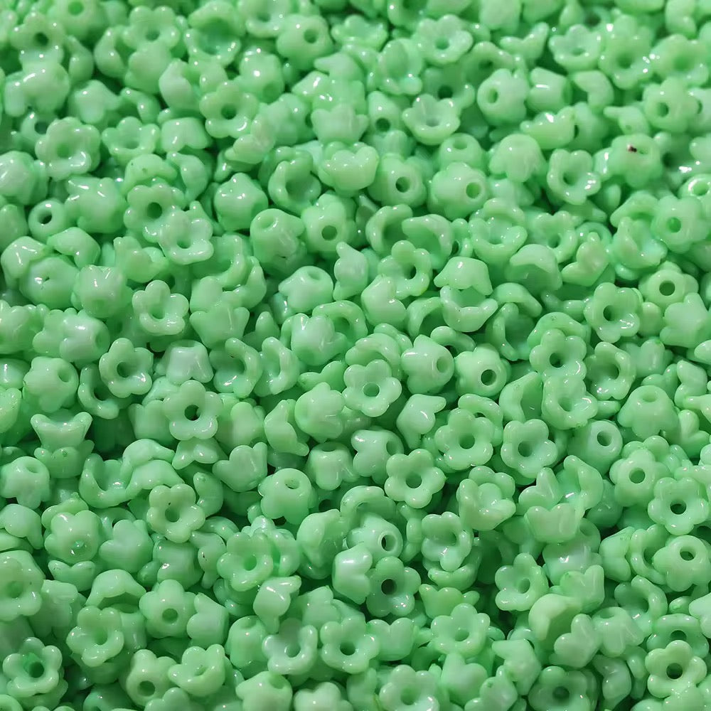 BBB 305 (c) Light Green Tiny Bell Shiny  Bead ( 1 pack - 10 piece ) UV Plated Acrylic ( 6 mm )