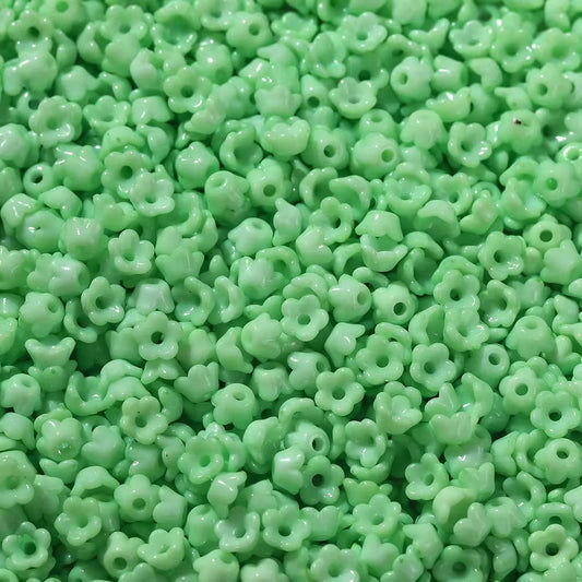 BBB 305 (c) Light Green Tiny Bell Shiny  Bead ( 1 pack - 10 piece ) UV Plated Acrylic ( 6 mm )