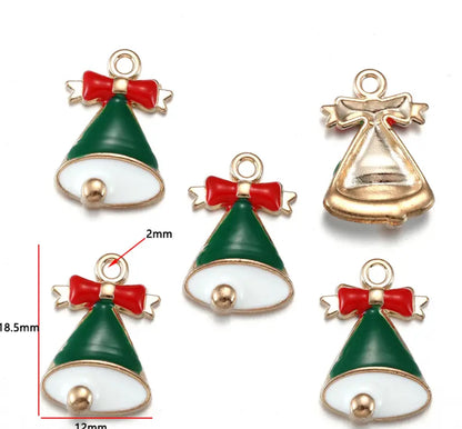 EC08N  Christmas theme enamel charm ( 1 pc )