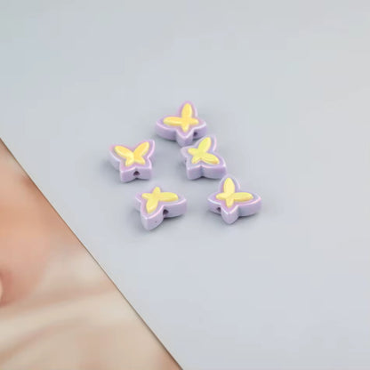 BBB 252 (b) Purple Butterfly Double colour Luminous Shiny Bead ( 1 pc ) UV Plated Acrylic ( 17 mm )