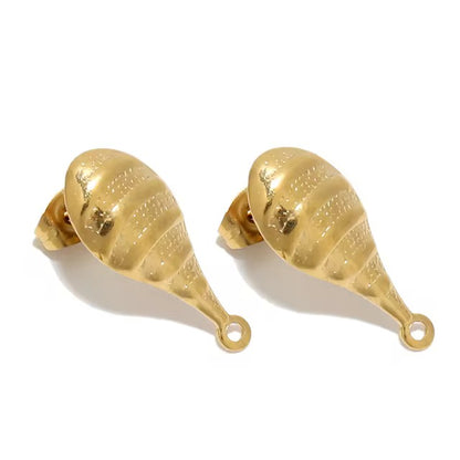 SS 3194 Drop Stud 18k gold PVD 316 stainless steel ( 2 pc ) Anti tarnish