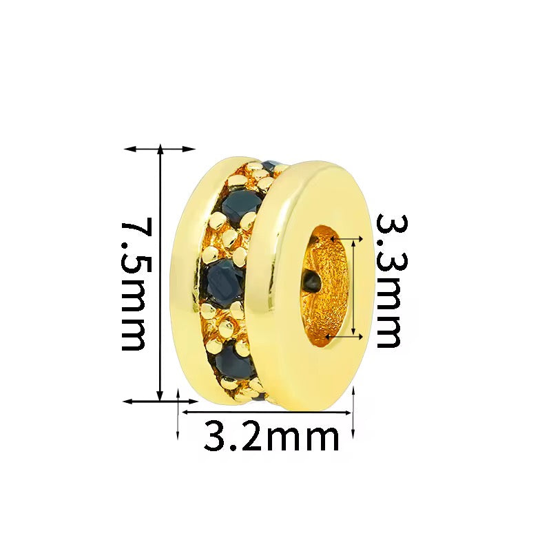 SS 1273 Zircon Round 14k Gold plated ( 1 pc ) Anti tarnish