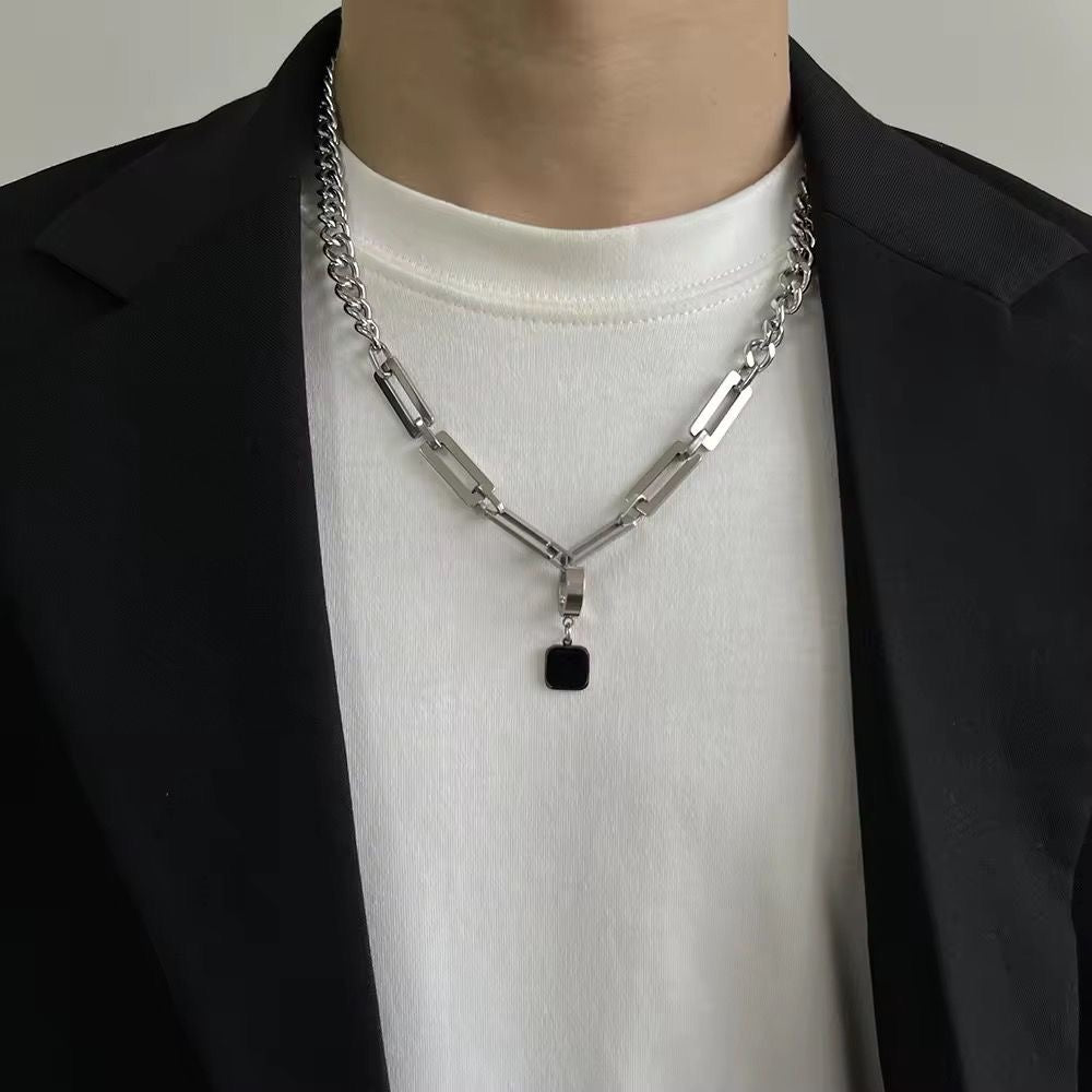 SJ 1040 Chunky Clavicle Mens Necklace - stainless steel - Anti tarnish