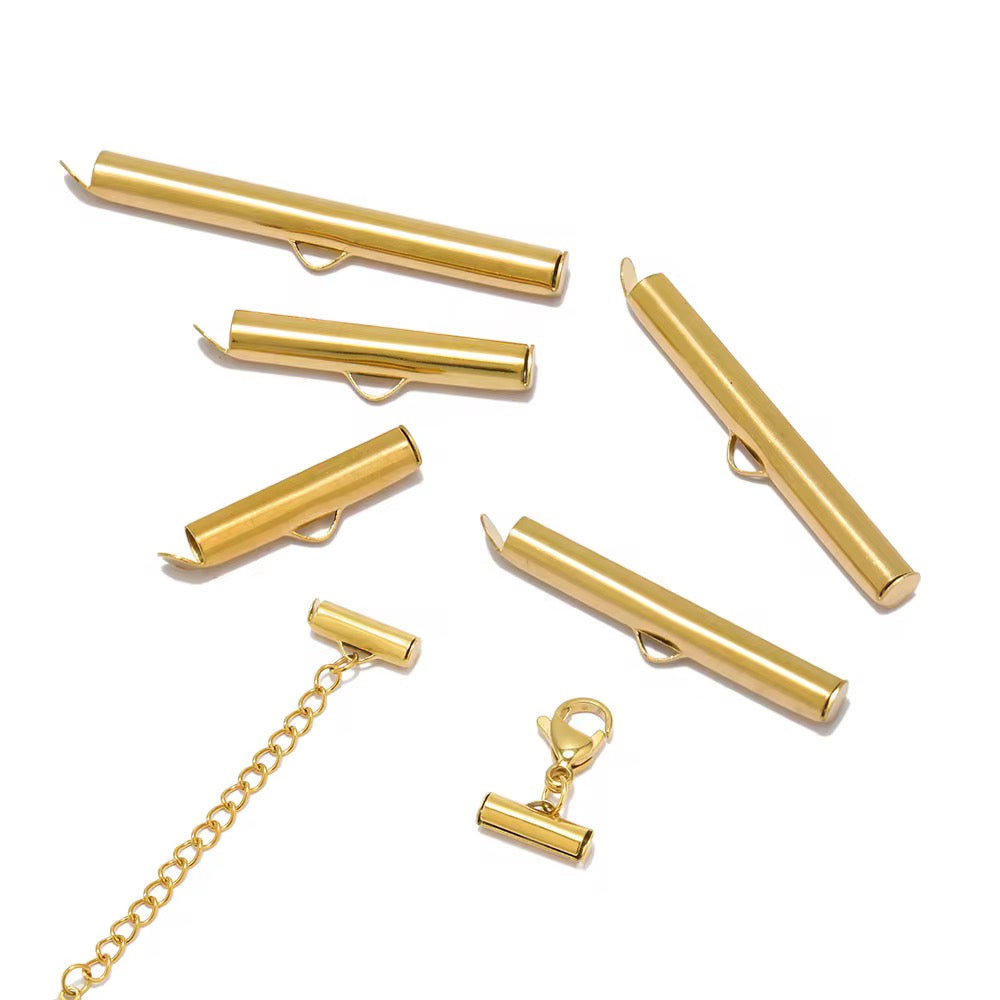 SS 1116 Slider Clasp Bucket Tube Connector 18k Gold PVD plated stainless steel ( 1 pc ) Anti tarnish