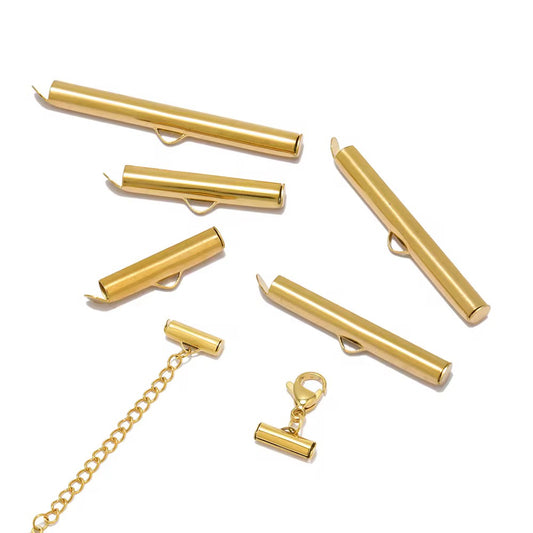 SS 1116 Slider Clasp Bucket Tube Connector 18k Gold PVD plated stainless steel ( 1 pc ) Anti tarnish