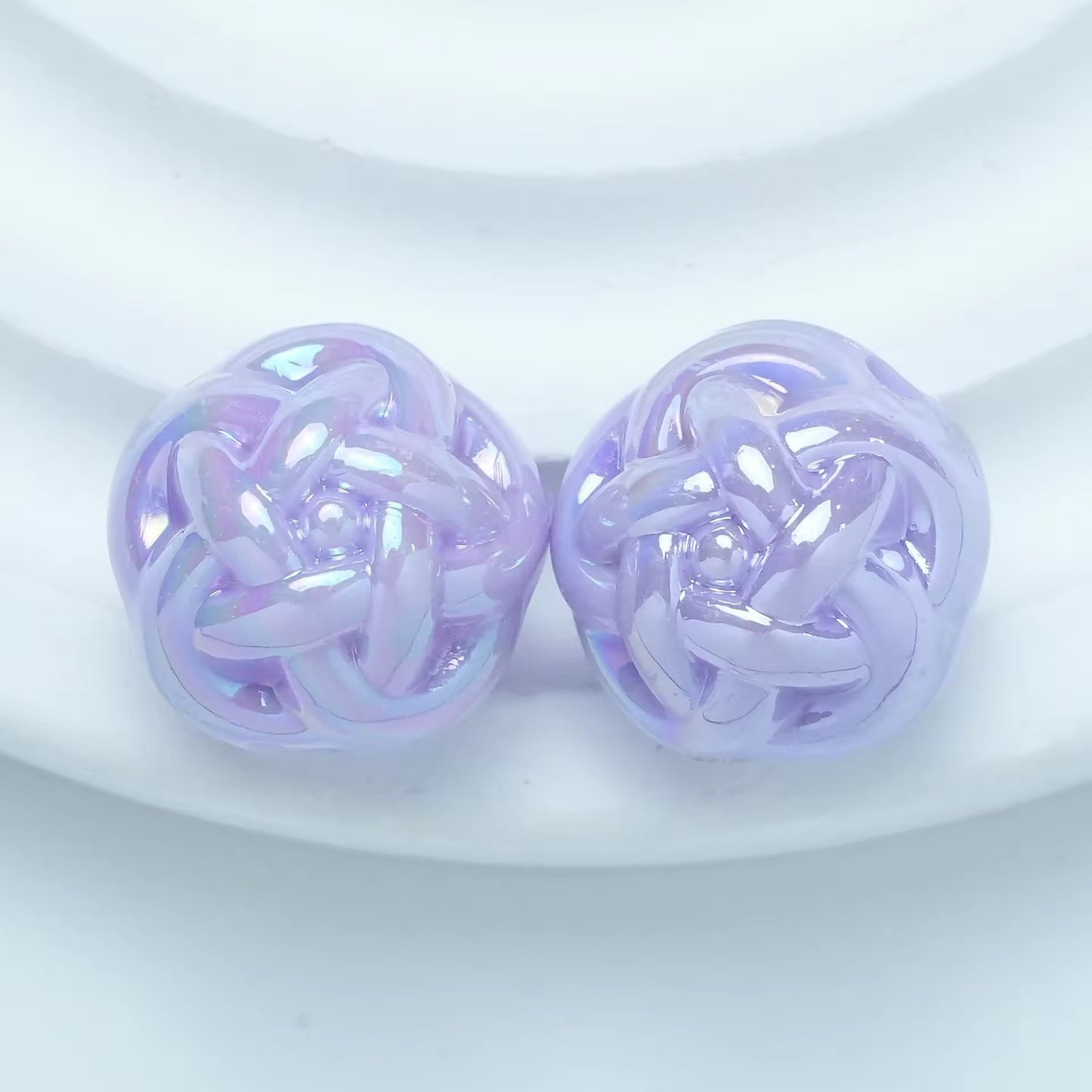 BBB 382 Yarn Ball Round Bead ( 1 pc ) UV plated Acrylic ( 16mm )