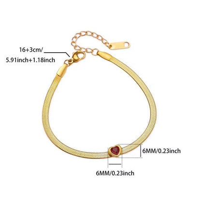BSJ10B Heart Snake bracelet - 18k Gold PVD plated 316 stainless steel - Anti tarnish
